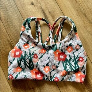 Senita Athletics Floral Strappy Sports Bra - EUC - Medium - Medium support